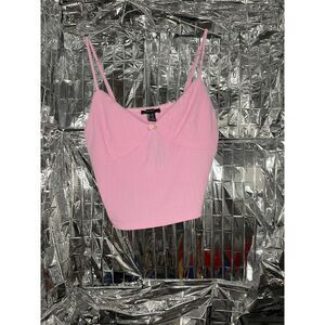 Forever 21 Rose Cropped Tank Top Size L